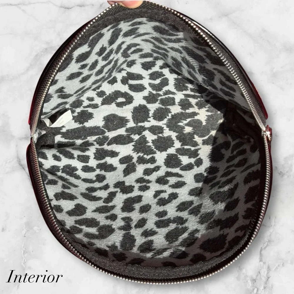 Sequined Betsey Johnson Floral Cosmetic Case BIG Makeup Bag Pouch Clutch leopard
